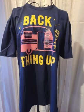 Navy Graphic 'Back Thing Up' Short Sleeve Tee